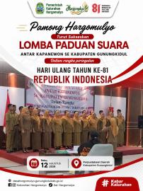 PAMONG HARGOMULYO TURUT SUKSESKAN LOMBA PADUAN SUARA ANTAR KAPANEWON SE KABUPATEN GUNUNGKIDUL